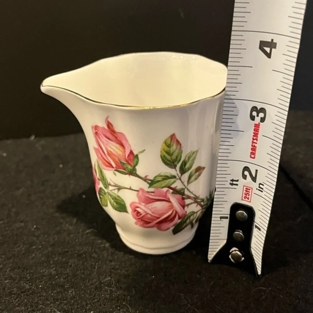 VTG Royal Grafton Fine Bone China Creamer Pink Roses Pattern Made in England